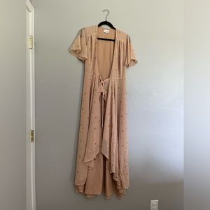 Privacy Please  Blush Krause Star Print Wrap Maxi Cocktail Dress